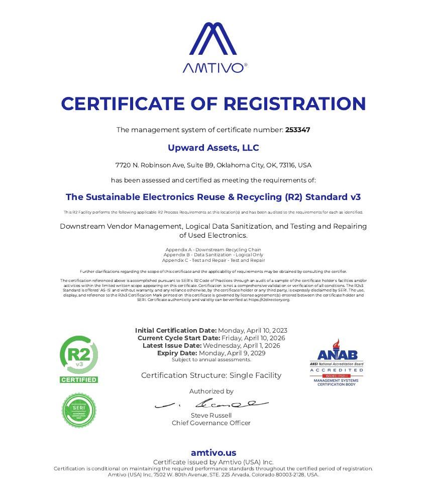 Upward Assets R2v3 certificate